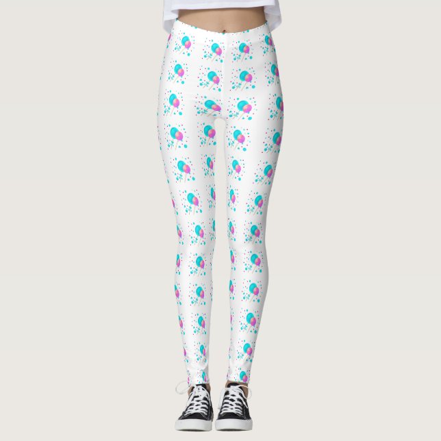 Leggings Lollipopes bleu et rose (Devant)