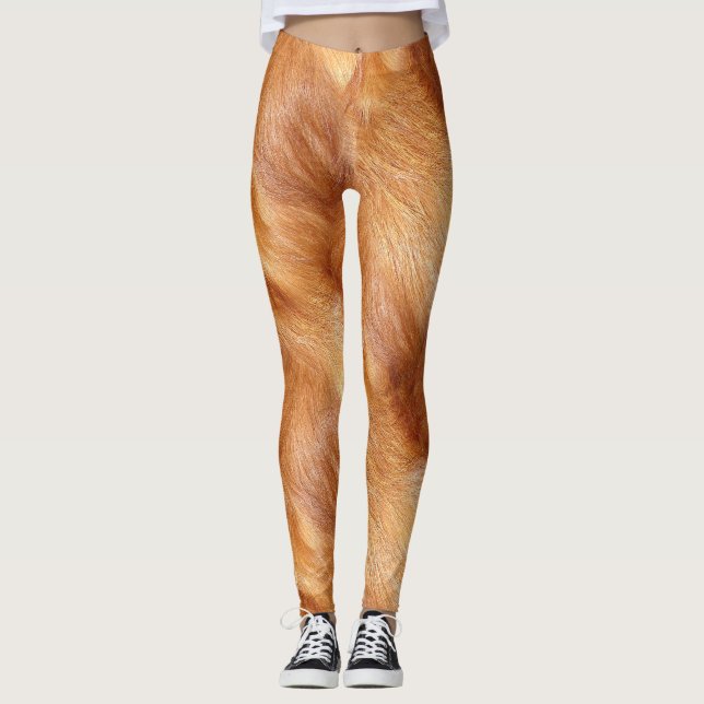 Leggings Long Pelage wild animal fawn (Front)
