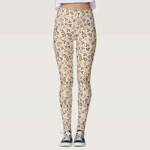 Leggings L'or assorti du feuille RPT Ptn brunit la crème