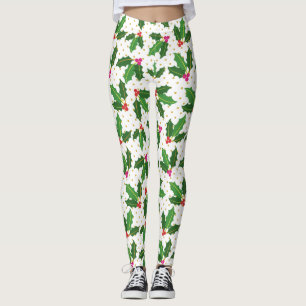 Leggings L'or moderne de houx de feuillage pointille des