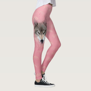 Leggings Loup gris rose
