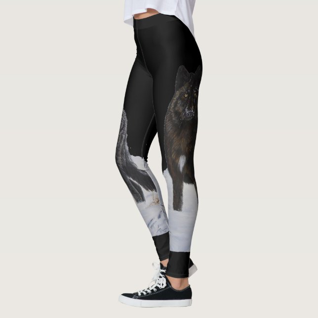 Leggings Loup noir (Gauche)