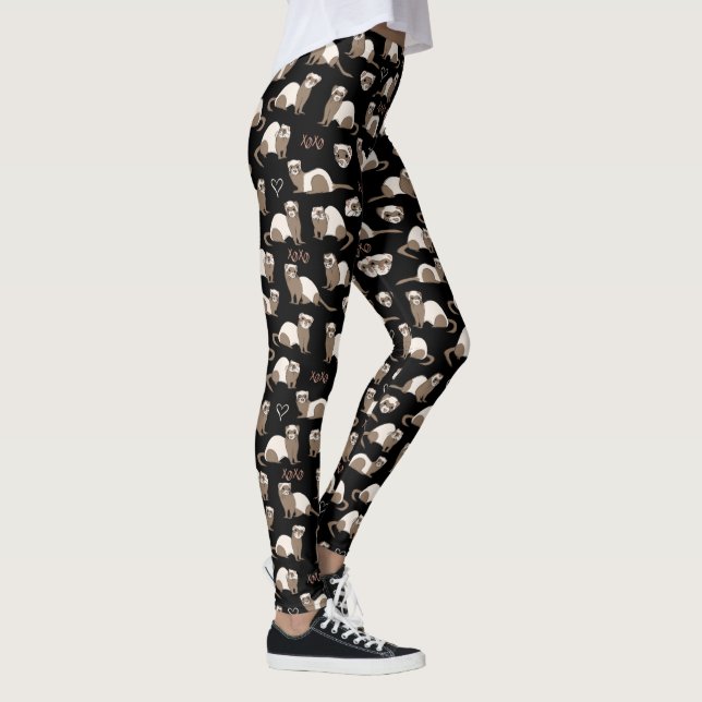 Leggings Love Ferrets - Noir (Droite)