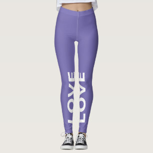 Leggings Love Periwinkle Monochrome Classic Text
