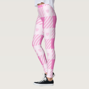 Leggings Love Plaid Collection rose moderne
