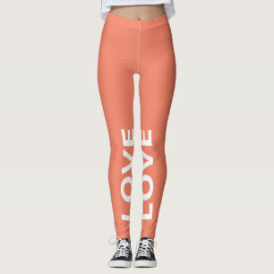 Leggings Love Saumon Monochrome Classic Texte