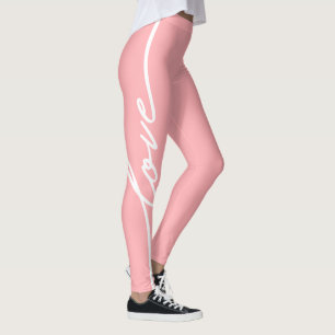 Leggings Love Typographie Blush Pink Valentines Jour Leggin