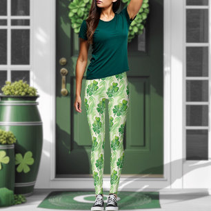 Leggings Lucky Shamrock quatre feuilles Jour de la Saint Pa