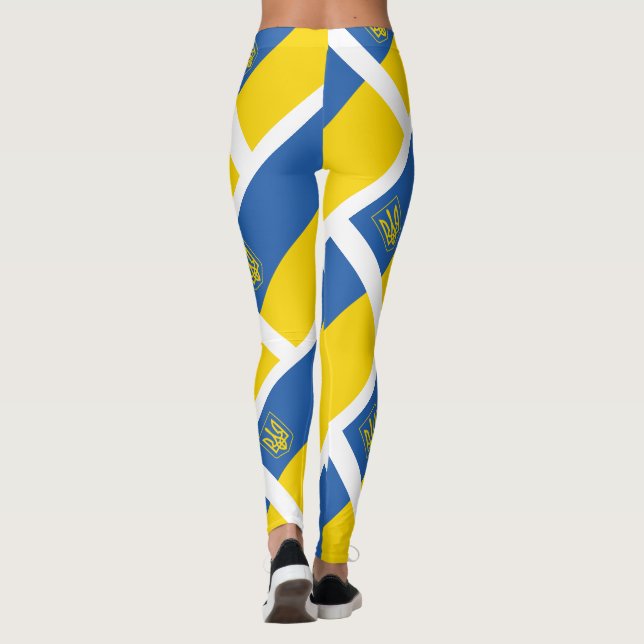 Leggings L'Ukraine Drapeau Avec Trident (Dos)