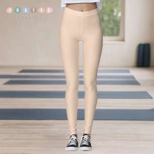 Leggings Lumière Douce Uni Beige Crème Jaune Pâle Couleur