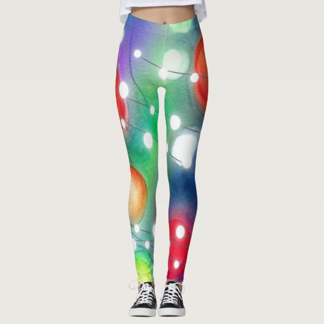 Leggings Lumières de Noël (Devant)