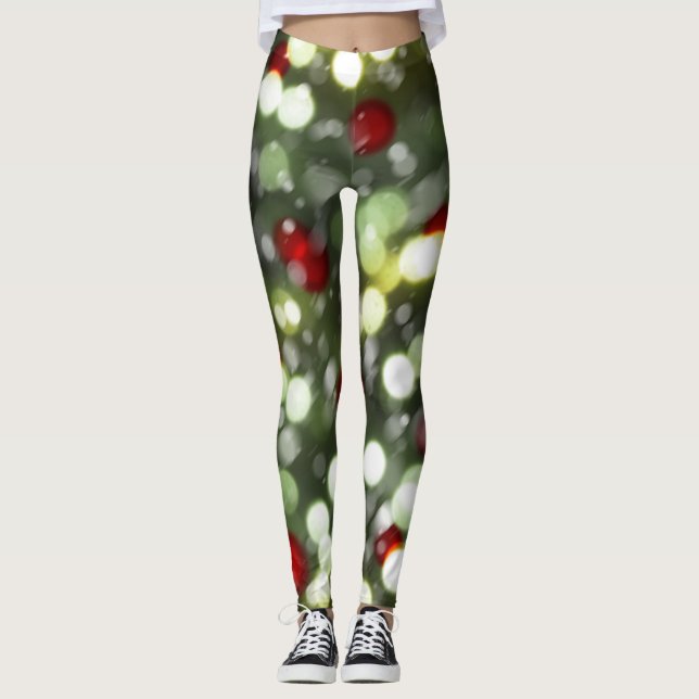 Leggings Lumières de Noël avec Neige (Devant)