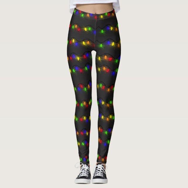 Leggings Lumières de Noël scintillantes (Devant)