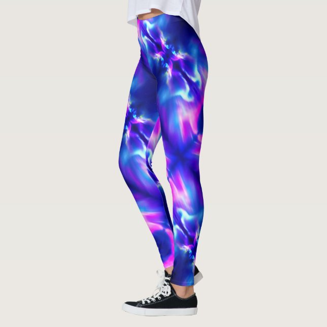 Leggings Lumières du nord rose et bleu - guêtres (Gauche)