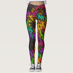 Leggings Lumières laser arc-en-ciel colorées abstraites sur