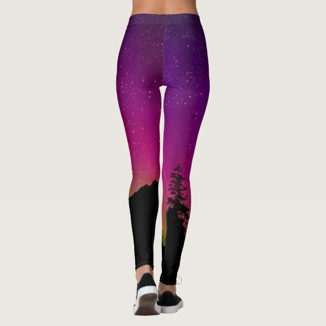 Leggings Lumières pourpres du nord des femmes (Dos)