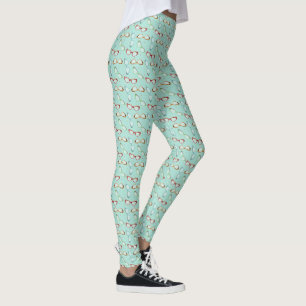 Leggings Lunettes de vue Motif turquoise avec points