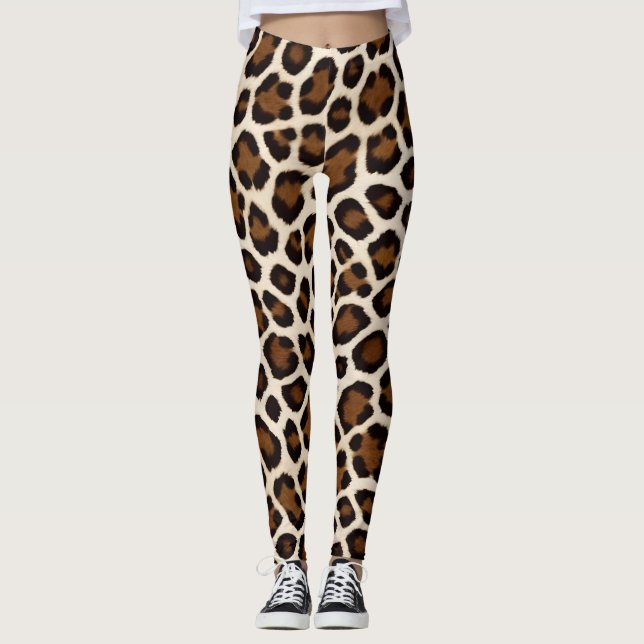 Leggings Luxe Populaire White Leopard Elegance Collection (Devant)