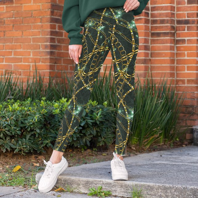 Leggings luxueux avec Motif de chaîne d'or (Créateur téléchargé)