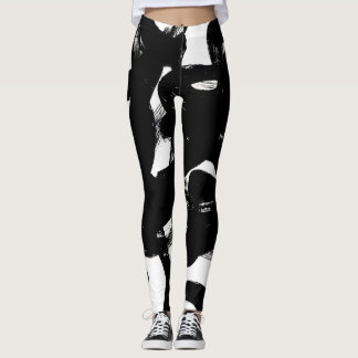 Leggings Luxueux Gold Art : Abstrait Black Stroke.