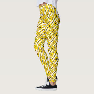 Leggings M. Happy   Motif de rayures jaunes