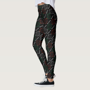 Leggings M. Strong   Motif rouge, blanc et vert