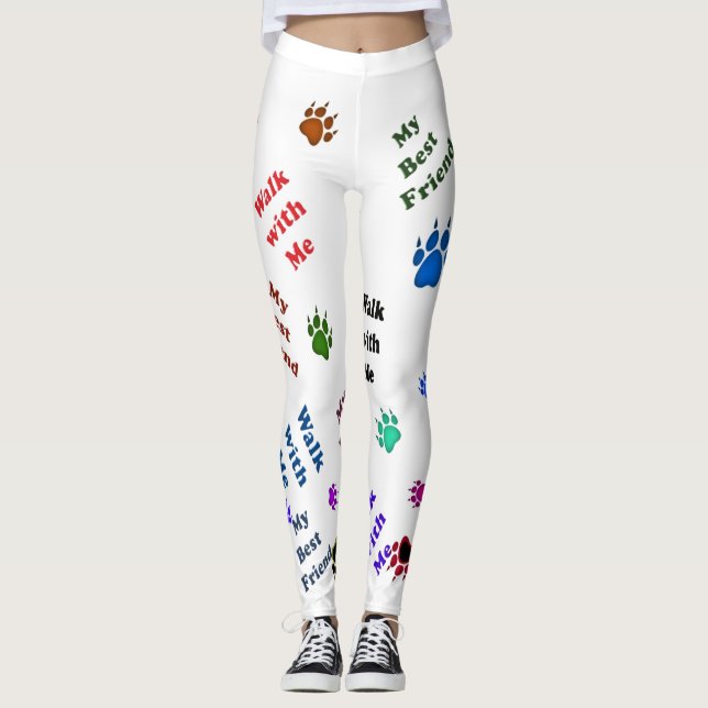 Leggings Ma meilleure patte de chien ami (Devant)