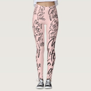 Leggings Ma vie est un chat le lettrage noir que visuel