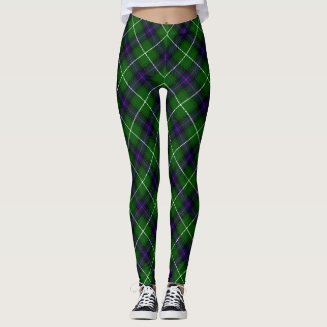 Leggings MacDonald tartan bleu vert plaid (Devant)