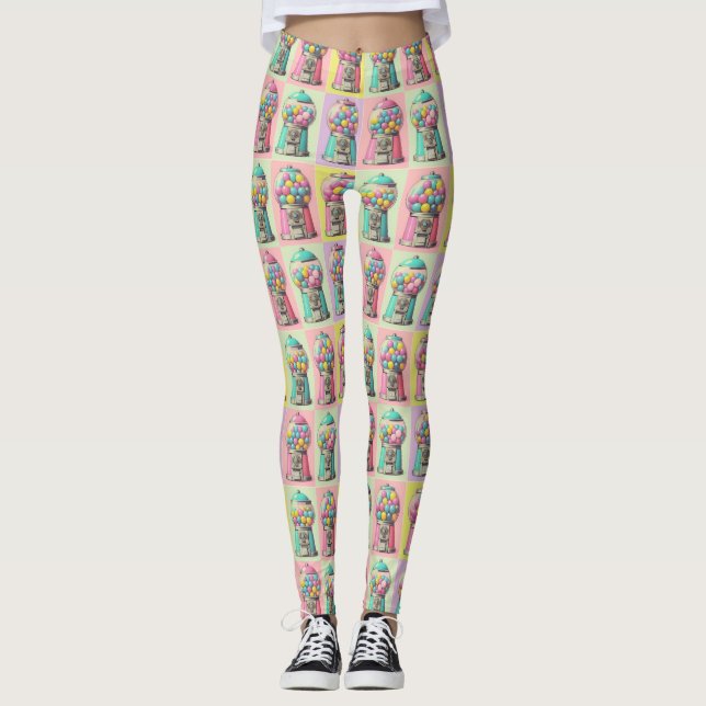 Leggings Machine à Bubblegum rétro (Devant)