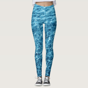 Leggings Macro Bubbling Blue Sea Photo