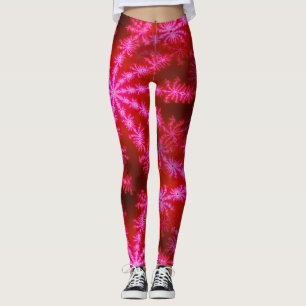 Leggings Magenta Hot rose Psychédélique Mandelbrot Fractal