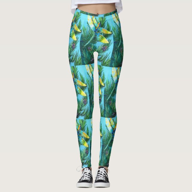 Leggings Magical Cute Dragonfly Pine Tree Conçu (Devant)
