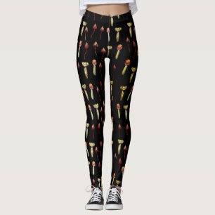 Leggings Magie Champignons Espèces Aquarelle Art