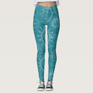 Leggings Magie turquoise Vintage étoile solaire céleste