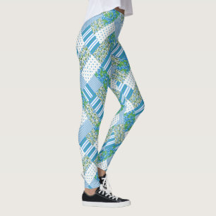 Leggings Magnifique motif de faux patchwork de Morning Glor