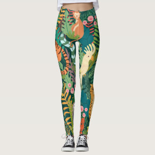 Leggings Magnifique motif tropical l Animaux sauvages l Ver