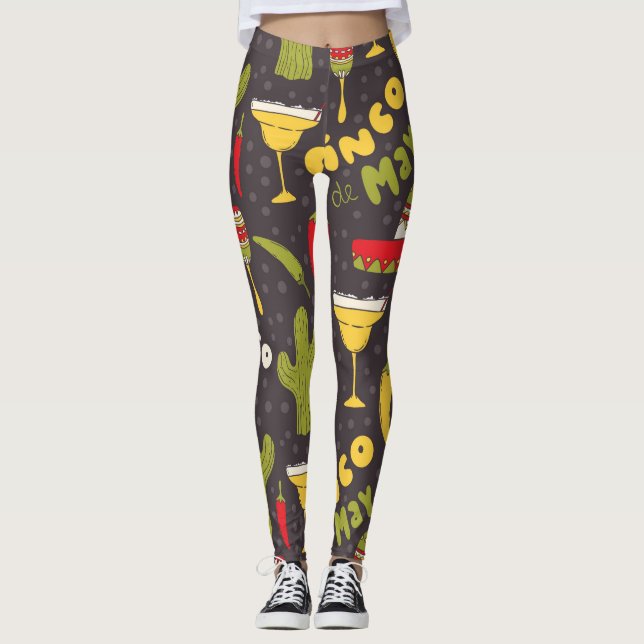 Leggings Mai anniversaire guêtres Cinco De Mayo 5 mai drôle (Devant)