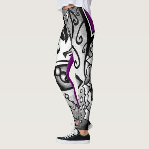 Leggings Main des guêtres "de pluie pourpre" de création