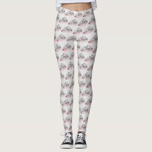 Leggings Maine Chickadee Bird hiver Noël Vacances Neige