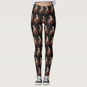 Leggings Maine Coon avec Noël Festif du Père Noël