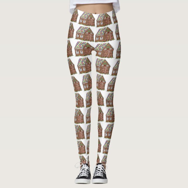 Leggings Maison de pain d'épice Noël Pâtisserie de Noël (Devant)