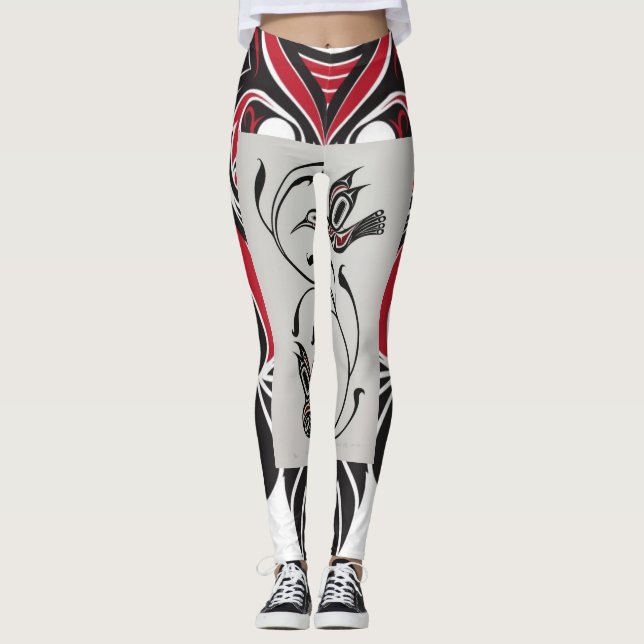 Leggings Majesté de la Chouette tribale (Devant)