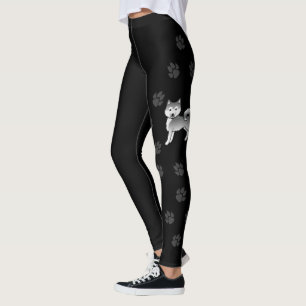 Leggings Malamute d'Alaska argenté Chien mignon & Pattes