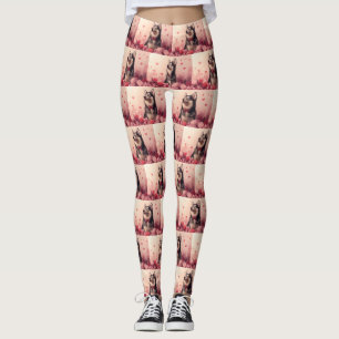 Leggings Malamute d'Alaska avec Rose - Saint-Valentin