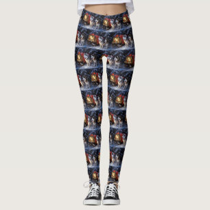 Leggings Malamute d'Alaska Traîneau enneigé Noël