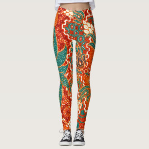 Leggings Malaysian Batik : Beau Motif d'art.