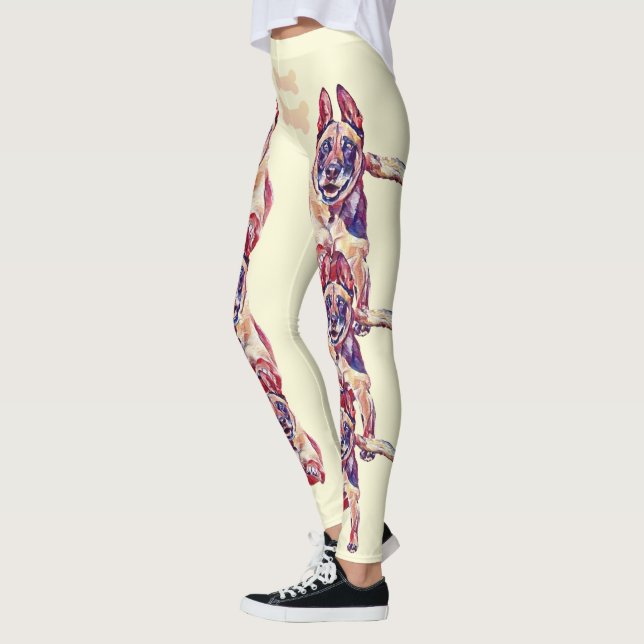 Leggings Malinois belges peints Funky (Gauche)