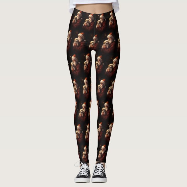 Leggings Maltais avec Noël Festif du Père Noël (Devant)