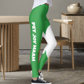 Leggings Maman Chat Chaton Nom Jardin Luxe Vert Texte Perso